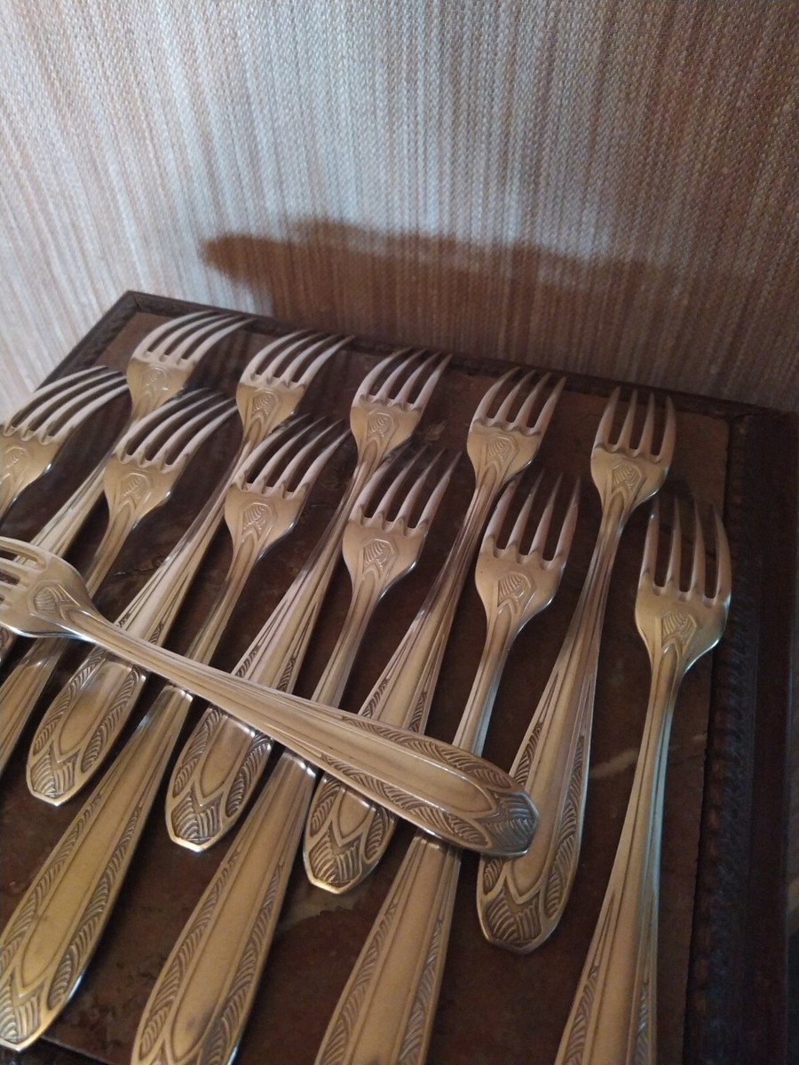 Ménagère En Argent Massif De 96 Pièces d'époque Art Deco