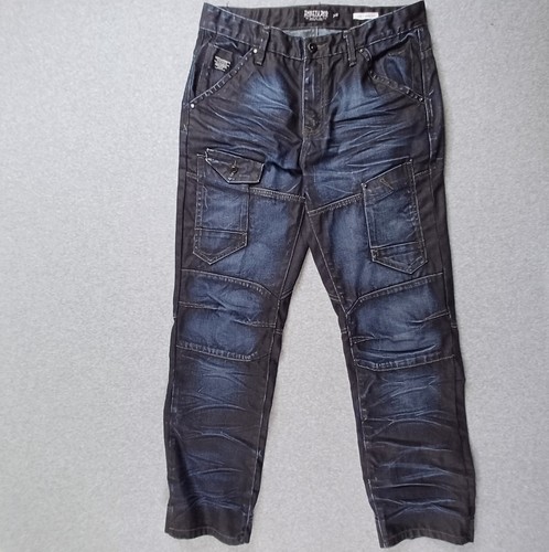 Insitu Jeans Mens 34S Black Dark Wash Kick Arc Fit Techwear Cargo Street Urban