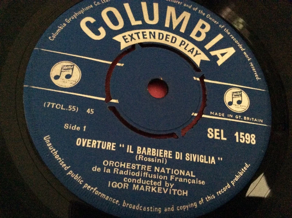Rossini Overtures 7” Vinyl - Barber/La Scala - Markevitch sel1598 - Image 2 of 4