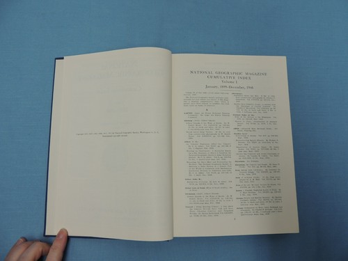 National Geographic Magazine ~ Cumulative Index 1899-1946 - Picture 7 of 7