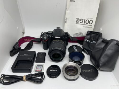 Nikon D5100 16.2MP Digital SLR Camera w/ AF-S DX Nikkor 18-55mm VR Lens & More - Picture 1 of 20