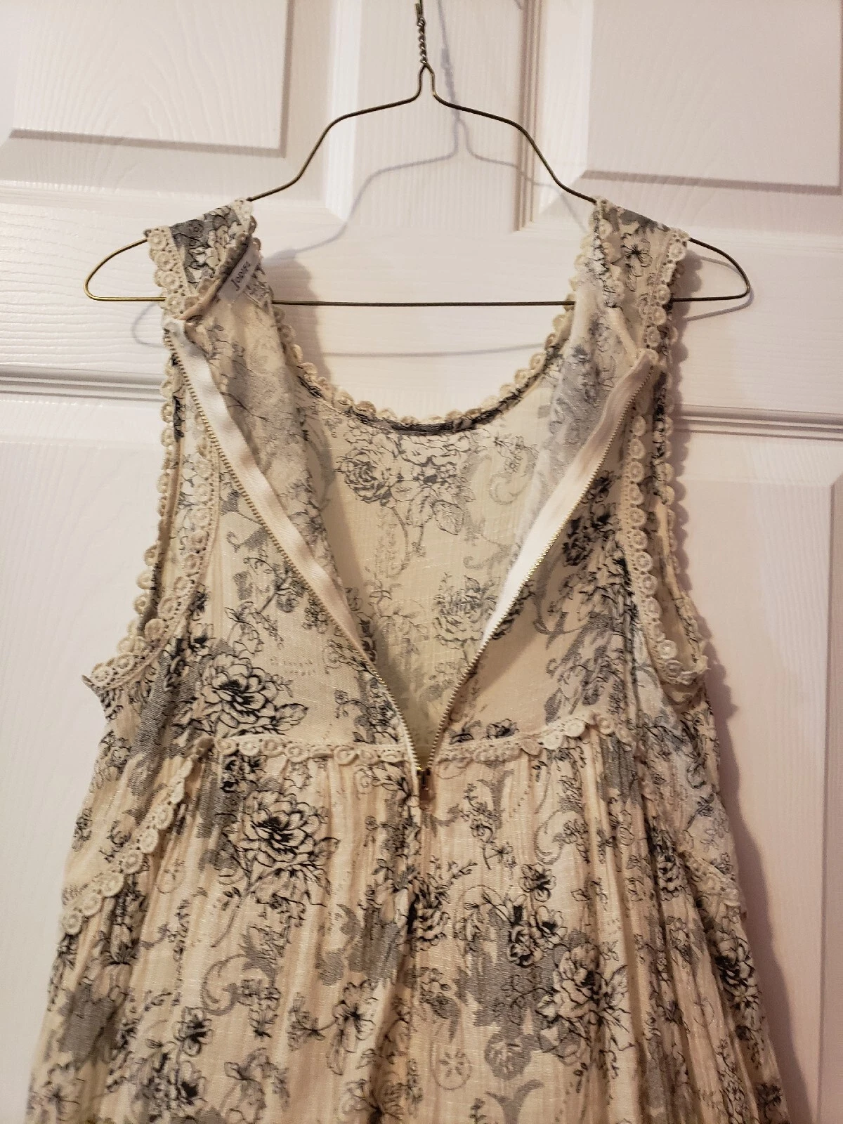 OFF WHITE Abito Jodifl bianco sporco stampa floreale taglia small vestito estivo super carino (24)