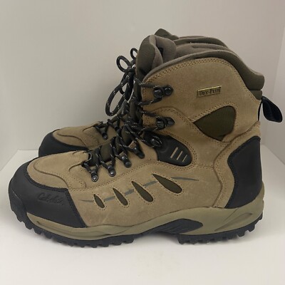 Cabelas Mens Snow Runner Boots 14 D Thinsulate Dry Plus Waterproof Brown 83-0535