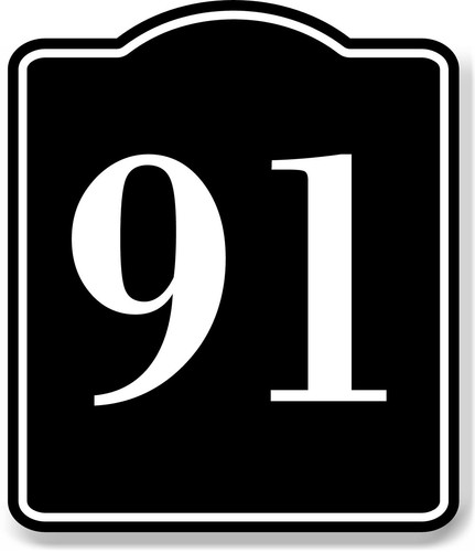 91 Bay Garage Door Plate Field Lane Gate Number BLACK Aluminum ...
