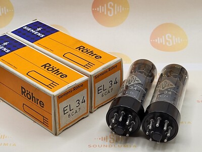 Siemens EL34 真空管 3本セット Siemens EL34 Matched Pair Orig. Box - BWB + Telefunken Logo - Same
