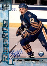 Brian Holzinger Signed Auto 1995-96 Fleer Ultra Extra card Buffalo Sabres