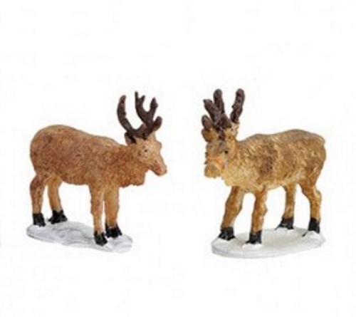 Lighthouse G.Wurm Christmas Miniature Deer Figures 2 pieces - 第 1/1 張圖片