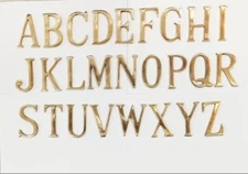 100MM (4Inch) Brass Home 26 Brass Polish Gold Alphabet Letters AtoZ Wall Mounted