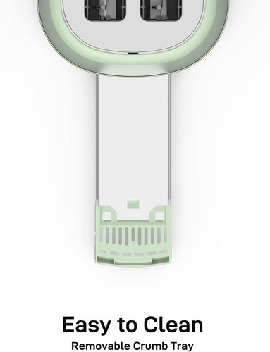 Tostapane senza sforzo con leva di sollevamento elevata: tostapane verde a 2 fette, 1000 watt - Foto 8 di 9