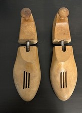 Vintage Wooden Tree Shoe Mold Stretcher Form Insert Hinged Labeled 4W EE 7