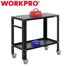 WORKPRO 36"X18" Welding Table 1200lbs Load Capacity Welding Cart Casters w/Brake