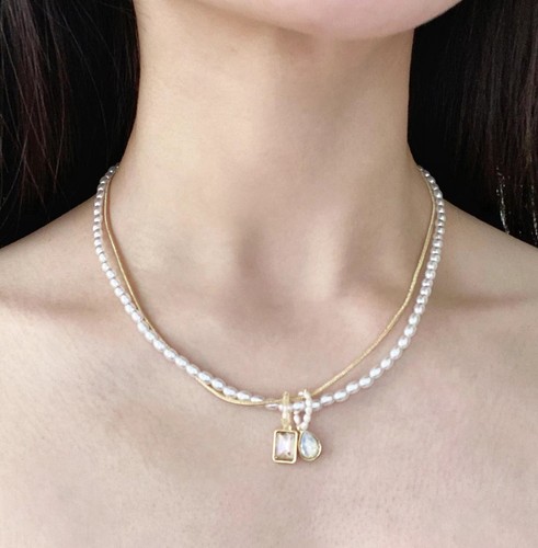 White Pearl Beads Necklace Simple Dainty Classic Tiny Layered Stackable Choker - Picture 12 of 12