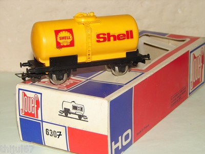 651 JOUEF train HO wagon marchandise citerne Shell à boggies 1960’s