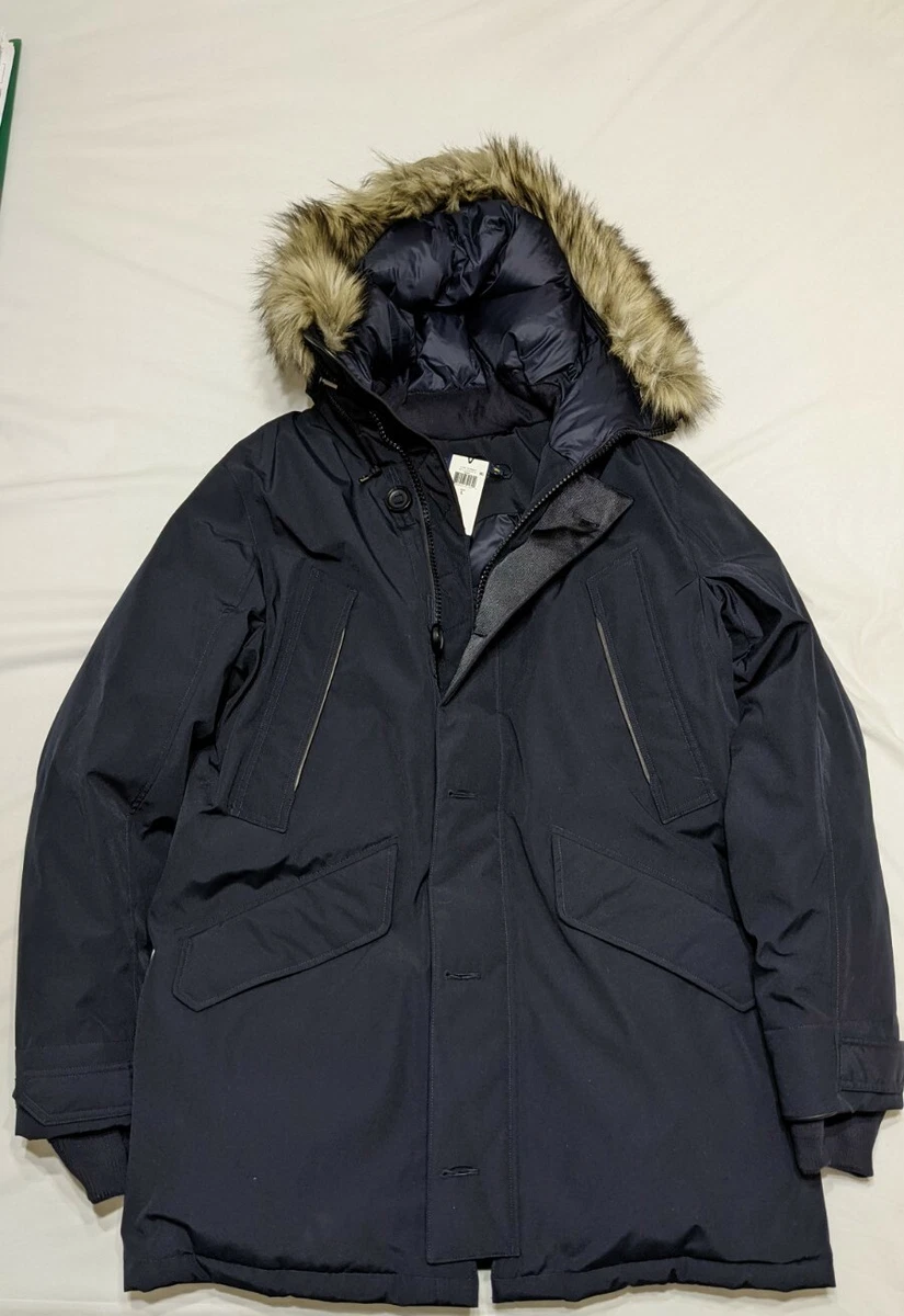 LAST POLO Ralph Lauren Men Annex Faux Fur Down Parka NAVY Size L VERY WARM