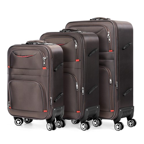 3 Pieces Softside Luggage Set Expandable Suitcase Spinner Wheels