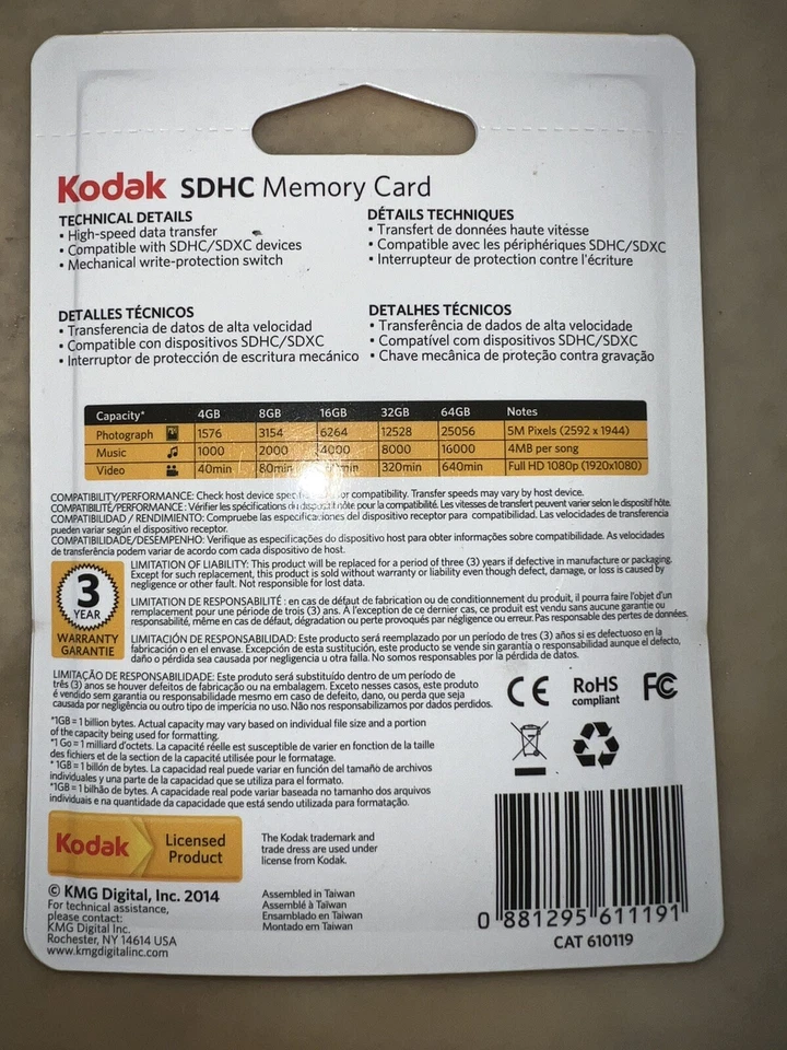 Original Kodak 8 GB SDHC Memory Card UHS-I U1 - Image 2 of 2