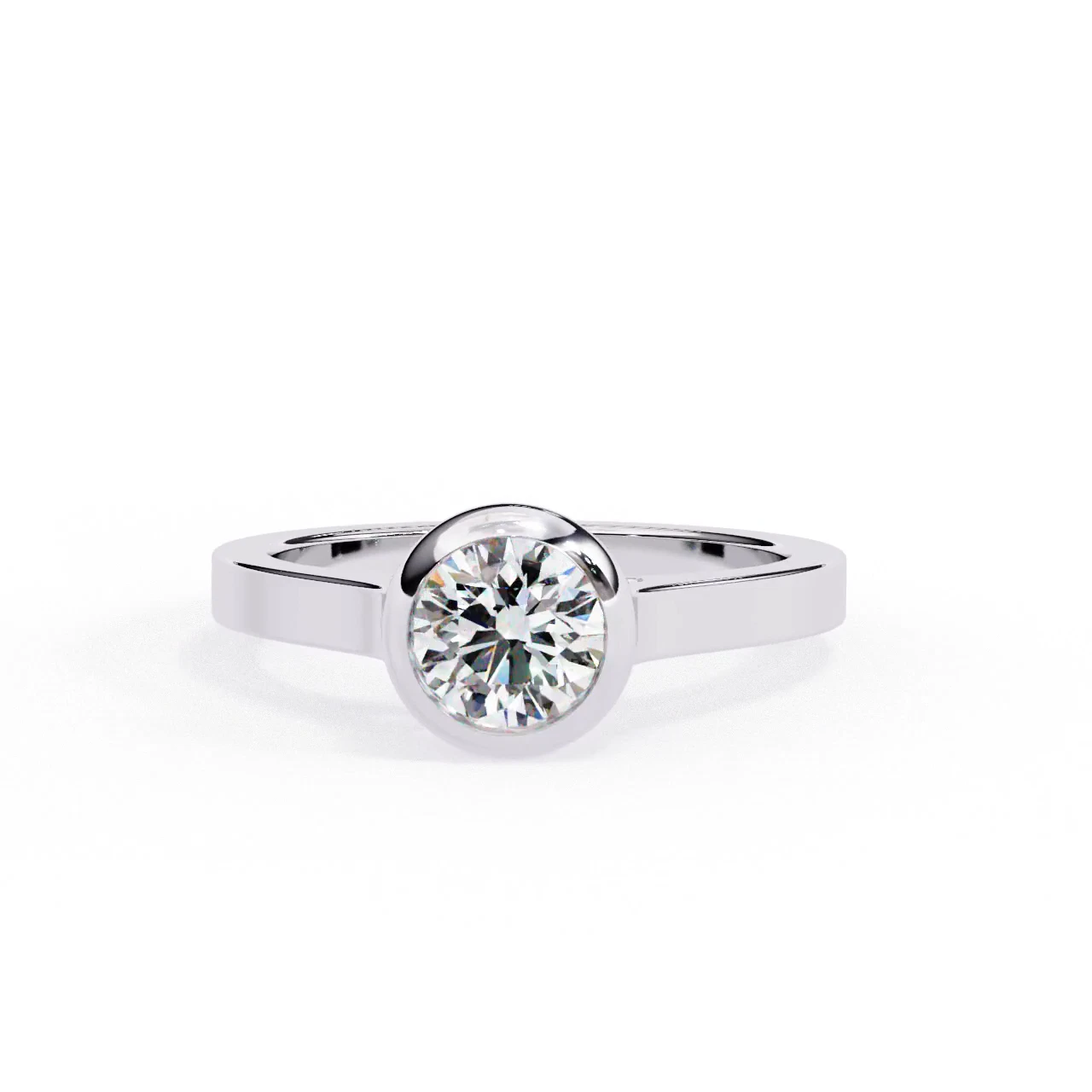 IGI Certified, 0.64CT, Lab-Grown Round Diamond Engagement Ring, 14k White Gold image-2