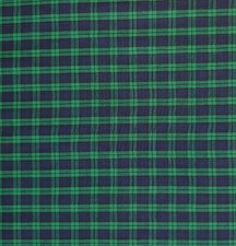 BTY VINTAGE BLUE YARN DYED PLAID ALL COTTON FLANNEL FABRIC 43/"