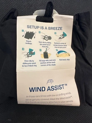 Shibumi Wind Assist, Your Shade® Beach Canopy Accessory That Black 