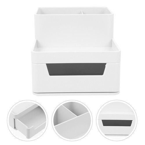 Stationery Storage Box Desktop Office Plastic Organizer Containers - Picture 5 of 12