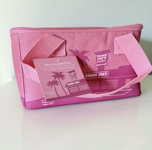 NUEVO Bolso de Almuerzo Trader Joe's ROSA Día de San Valentín Mini Aislado Refrigerador - Imagen 2 de 8
