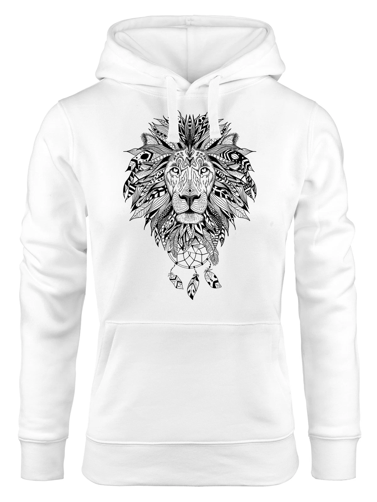 LOEWE Felpa con cappuccio donna stampa leone stile boho motivo atzeco acchiappasogni stampa etnica