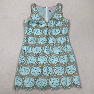 Lilly Pulitzer Dress Size Nadine Lilly Lace Whisper Blue V Neck Shift  Mini