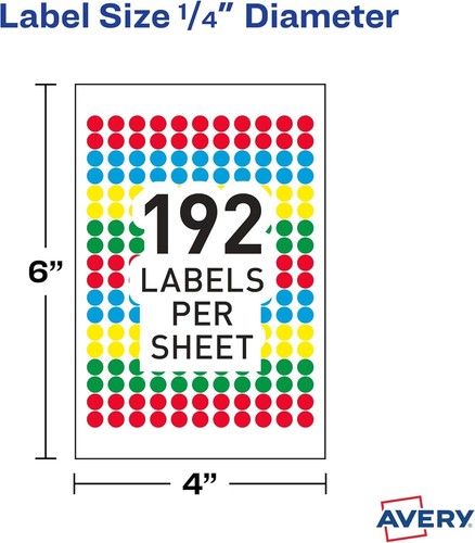 Adesivi a punti con codifica a colori - 2.304 etichette rotonde in 3 confezioni assortite - Foto 8 di 9