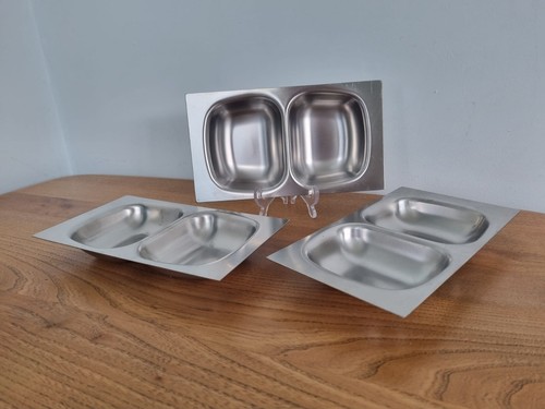 STAINLESS STEEL FOOD DISH PLATE X 3 BY OLD HALL MADE IN UK - Picture 2 of 8