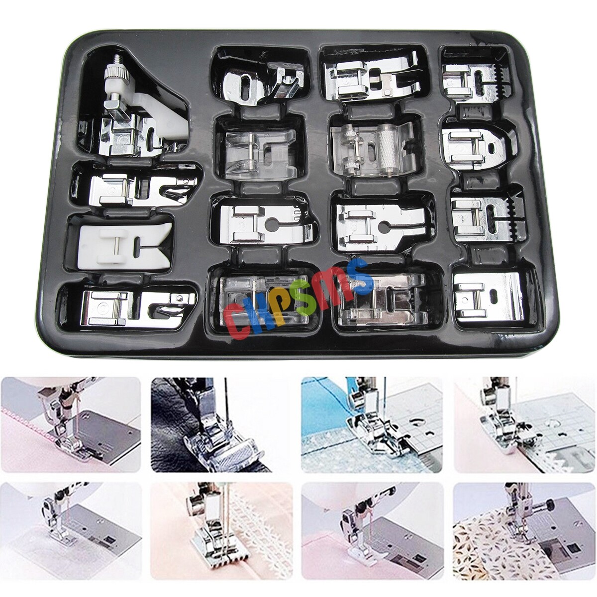 Blind Stitch Hem Foot For Sewing Machines - Silver Snap-On Presser Foot For Invisible Hems