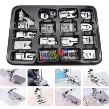 16‑Pc Low‑Shank Presser Feet Set – Fits Brother, Singer, Janome, Elna, Kenmore