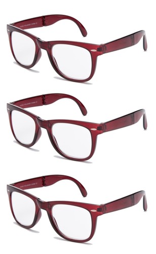 3 Pack Bulk Folding Reading Glasses Vintage Retro Style Compact Reading Glasses - Picture 5 of 5