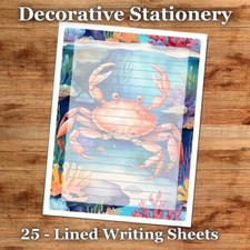 25 Sheets Decorative Paper Letter Writing Paper Color Stationery - Sea Life 029