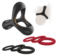 7PCS Cockring Set Silicone Adjustable Penis Cock Rings Erection Sex Toys for Men