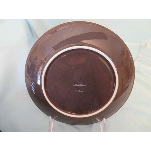 Set of 7 Calvin Klein TONAL EDGE BRONZE Brown 7" Dessert, Bread & Butter Plates - Picture 3 of 5