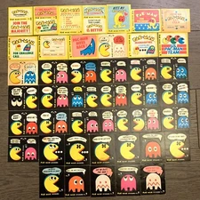 1980 Lot of 43 Pac Man Stickers Bally Midway MFG Co No Duplicates All Different
