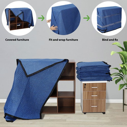 12 Coperte Trasloco Performance Resistenti Qualità Professionale Trapuntate 80"x72" - Foto 3 di 23