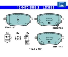 Brake pad set, disc brake ATE ceramic ATE 13.0470-3888.2