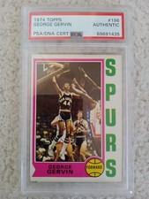 GEORGE GERVIN 1974 Topps #196 RC San Antonio Spurs Signed PSA DNA Auto