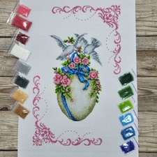 Easter Bead Embroidery Kit Needlepoint Decorative Towel 9062