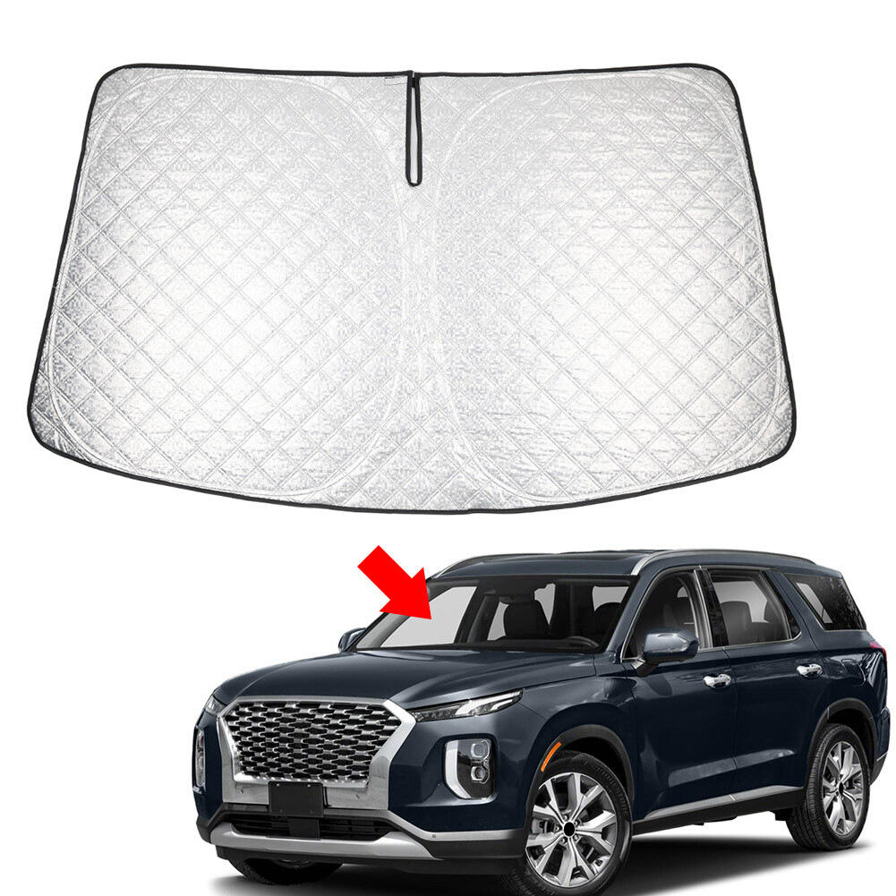 Sun Shade Sunshade For Hyundai Palisade 2020-2024 2025 2026 Windshield Cover, 4-Layers Sun Shield 240T Silver Sun Visor Foldable Front Window Shade - View #8