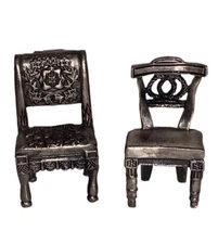 Vintage Miniature Pewter Dollhouse Furniture Chairs by Sixtrees Ltd Lot