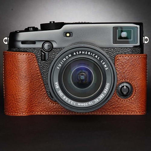 Nuevo bolso de media funda de cuero genuino hecho a mano para cámara para Fujifilm X-PRO3 - Imagen 10 de 14