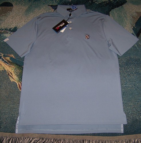 NEW RALPH LAUREN RLX Polo Button Shirt SHINNECOCK HILLS GOLF CLUB M Slate Blue - Picture 2 of 6