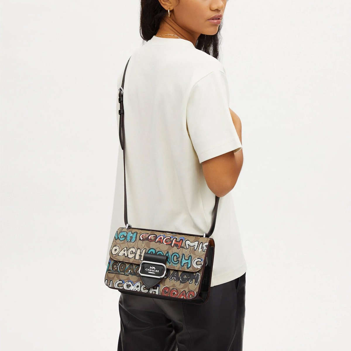 【美品】COACH NWT Coach X Mint + Serf Large Morgan Square Crossbody In Signature