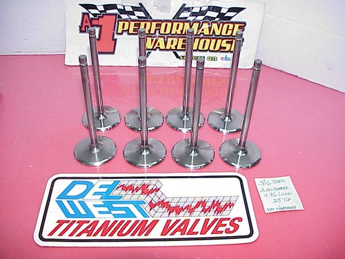 8 Del West Titanium 5/16" Bead Groove Intake Valves 4.960" Long - 2.00" Head