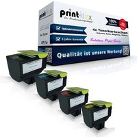 4X Ecoline Pro Tonerkartuschen FüR Lexmark Cs 310 N 70C2HY0 70C2HK0