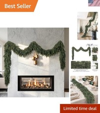 9Ft Christmas Cedar Garland, Real Touch Soft Greenery Christmas Decorations ...