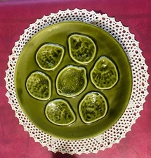 Niderviller French Ceramic Green Oyster Plate