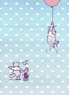 Komar Pooh & Piglet Motiv Fototapete Blau 184x254 cm Vertikal Disney Baby - Bild 1 von 4
